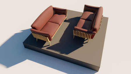 3D rendering of luxury seating showの写真素材