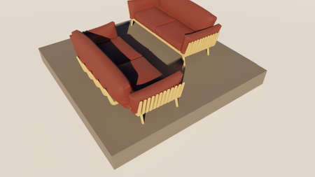 3D rendering of luxury seating showの写真素材