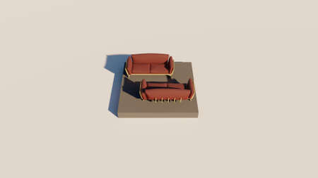 3D rendering of luxury seating showの写真素材