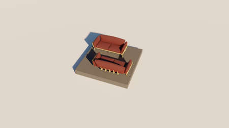 3D rendering of luxury seating showの写真素材