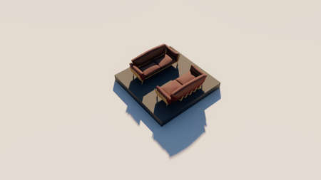 3D rendering of luxury seating showの写真素材
