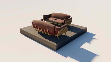 3D rendering of luxury seating showの写真素材