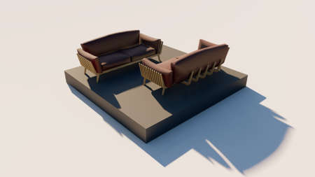 3D rendering of luxury seating showの写真素材
