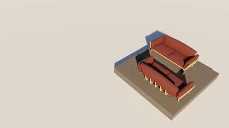 3D rendering of luxury seating showの写真素材
