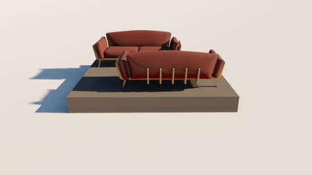 3D rendering of luxury seating showの写真素材