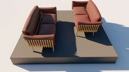 3D rendering of luxury seating showの写真素材