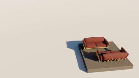 3D rendering of luxury seating showの写真素材