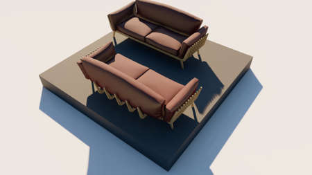 3D rendering of luxury seating showの写真素材