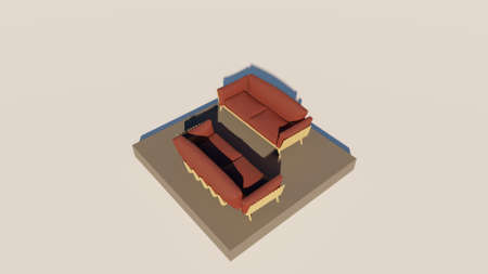 3D rendering of luxury seating showの写真素材