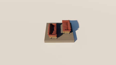 3D rendering of luxury seating showの写真素材