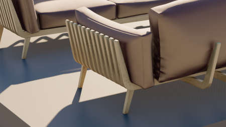 3D rendering of luxury seating showの写真素材