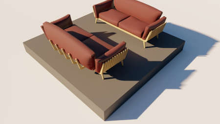 3D rendering of luxury seating showの写真素材