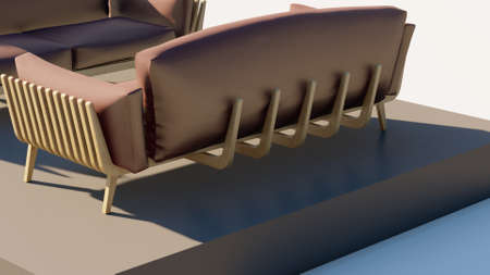 3D rendering of luxury seating showの写真素材