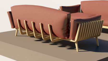 3D rendering of luxury seating showの写真素材