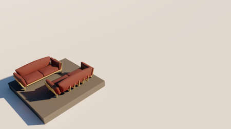 3D rendering of luxury seating showの写真素材
