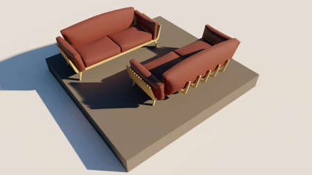 3D rendering of luxury seating showの写真素材