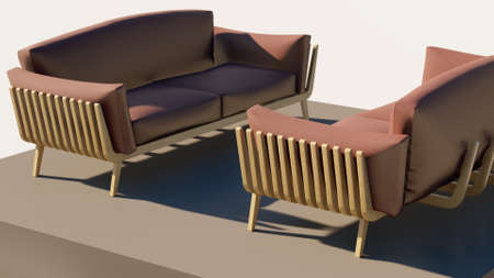 3D rendering of luxury seating showの写真素材