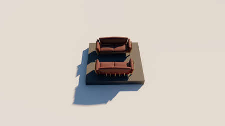 3D rendering of luxury seating showの写真素材
