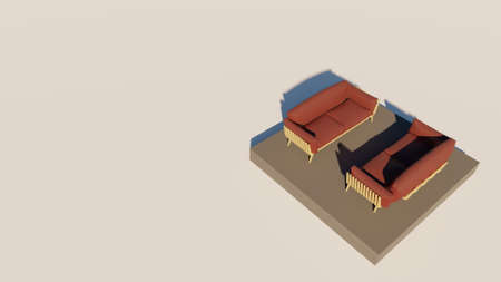 3D rendering of luxury seating showの写真素材
