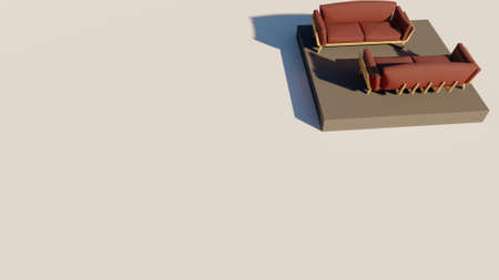 3D rendering of luxury seating showの写真素材