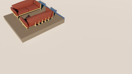 3D rendering of luxury seating showの写真素材