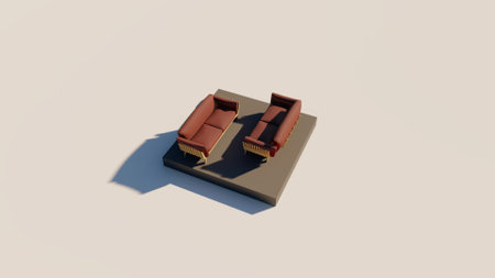 3D rendering of luxury seating showの写真素材