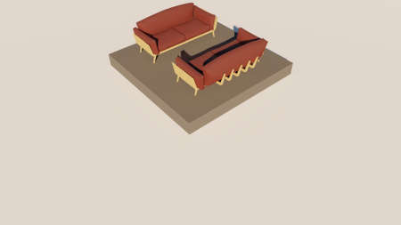 3D rendering of luxury seating showの写真素材