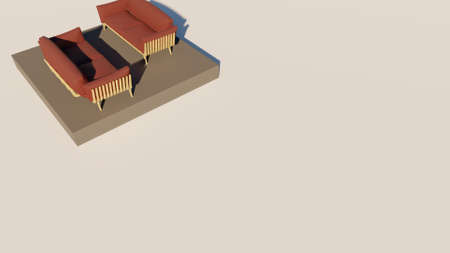 3D rendering of luxury seating showの写真素材