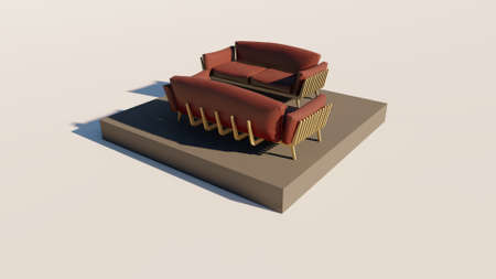 3D rendering of luxury seating showの写真素材