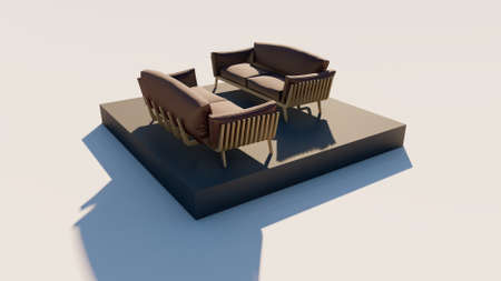 3D rendering of luxury seating showの写真素材