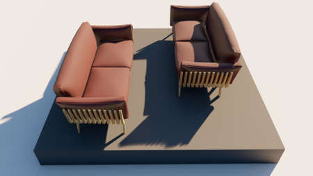 3D rendering of luxury seating showの写真素材