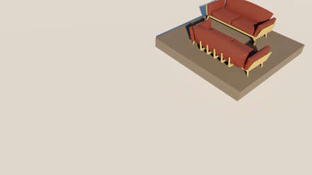 3D rendering of luxury seating showの写真素材