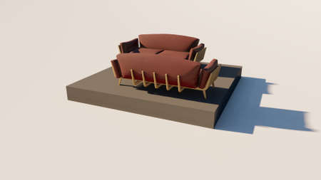3D rendering of luxury seating showの写真素材