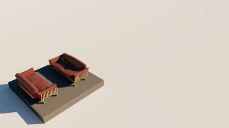 3D rendering of luxury seating showの写真素材