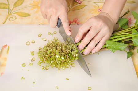 Slice morning gloryto preare for coock thai foodの写真素材