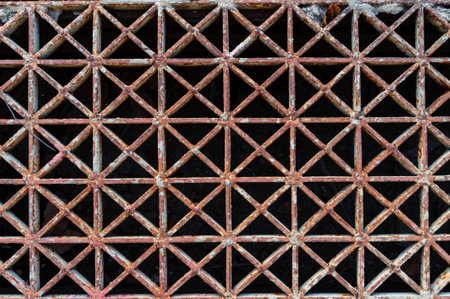 The old rust star iron floor pattern backgroundの写真素材