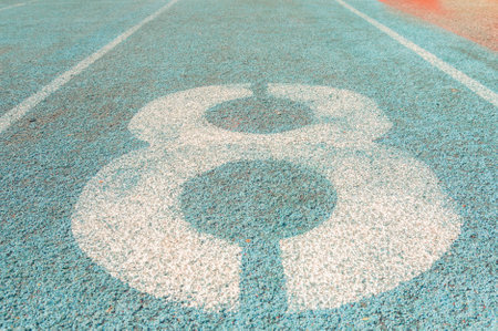 The old ractrack line number close up become dirty after useの写真素材