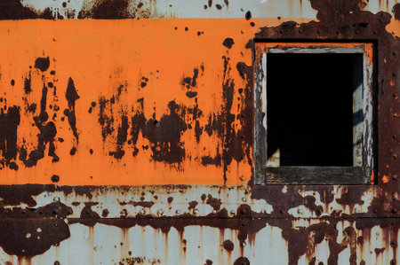 Rust metal from the old train contaner backgroundの写真素材