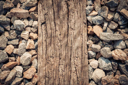 Close up old hard wood that support the railwayの写真素材