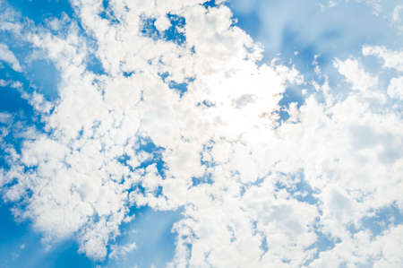 Blue sky and white cloud in sunny day