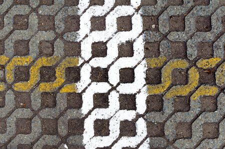 Brick floor in hold shapeの写真素材