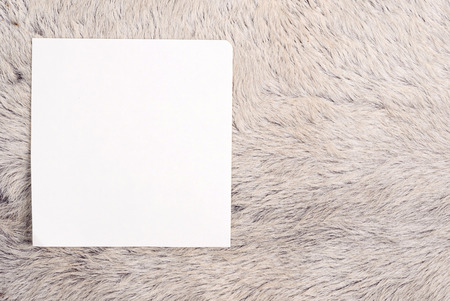 The old page ripped off from the notebook on white fur cow skinの写真素材