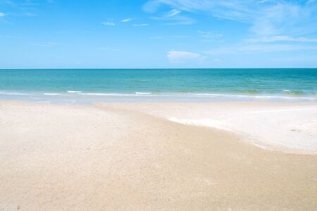 White sand beach and blue sky white cloudの写真素材