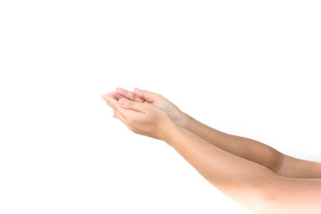 Hand waiting for somethine from the air.の写真素材