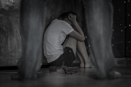 The girl in the corner is being raped by a man,anti-trafficking and stopping violence against women,...