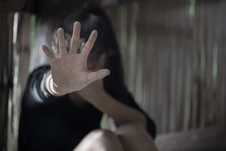 Men are violent to women, Stop sexual abuse , anti-trafficking and stopping violence against women, International Women's Dayの写真素材