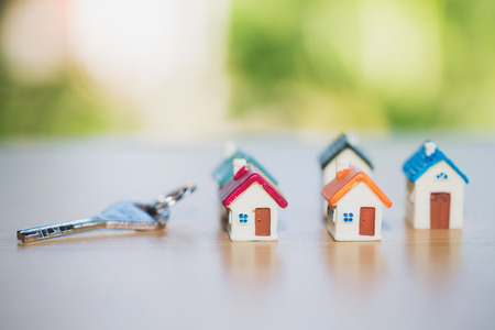 House key and mini house , Real estate investment, Save money with stack coin, Business growth...