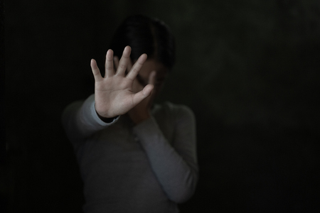 Violence against women and children, Domestic violence against, Stop violence against women, International Women's Dayの写真素材