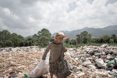 Children are junk to keep going to sell because of poverty, ,World Environment Day, Poverty concept
