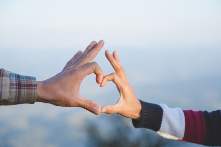 Heart in hands, loving couple, Couple in love, Happy couple in love,  Love couple.